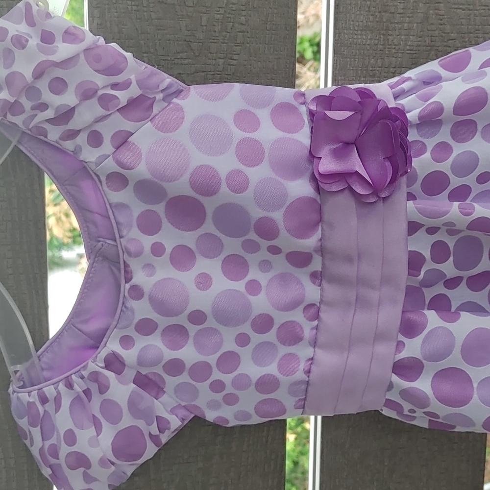 Jona Michelle Girls Polkadot print purple Dress 5 year